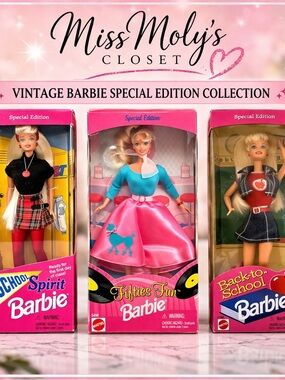 Vintage Barbie Lot Special Edition NRFB 90s Mattel Collection 3 Dolls